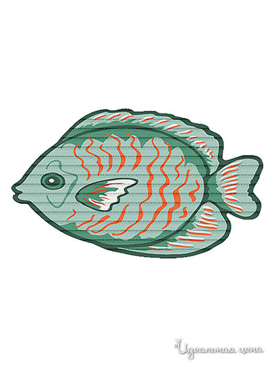 Коврик для ванной 72*43 см Мультидом, цвет голубой, оранжевый