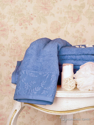 Махровое полотенце 50х90 см Тет-а-Тет, цвет голубой