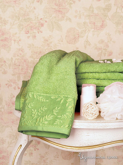 Махровое полотенце 90х150 см Тет-а-Тет, цвет зеленый