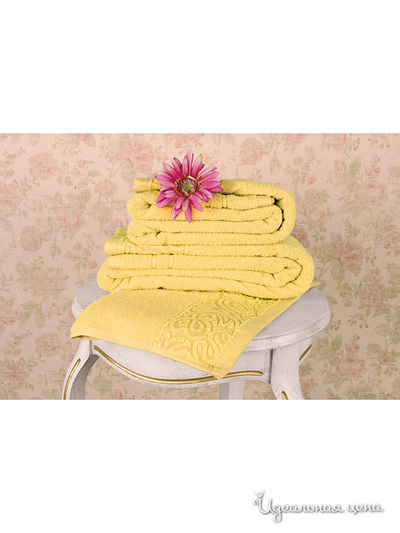 Махровое полотенце 90х150 см Тет-а-Тет, цвет желтый