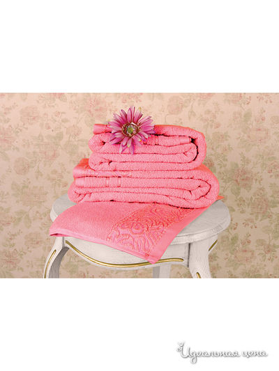 Махровое полотенце 90х150 см Тет-а-Тет, цвет розовый