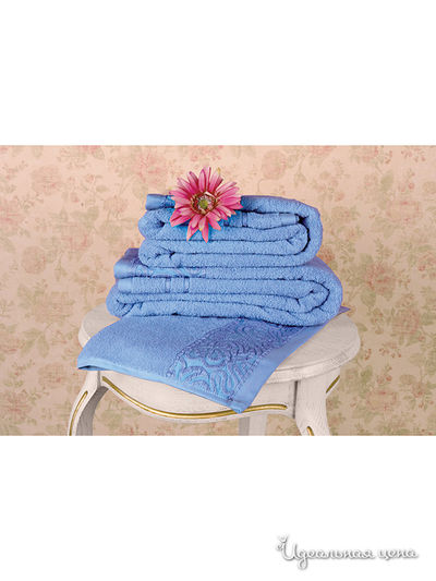 Махровое полотенце 90х150 см Тет-а-Тет, цвет голубой