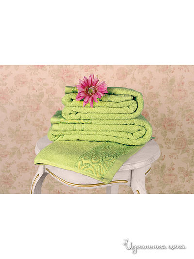 Махровое полотенце 90х150 см Тет-а-Тет, цвет зеленый