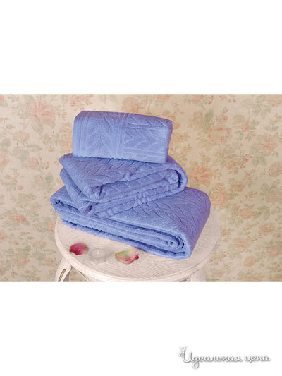 Махровое полотенце 70х140 см Тет-а-Тет, цвет голубой