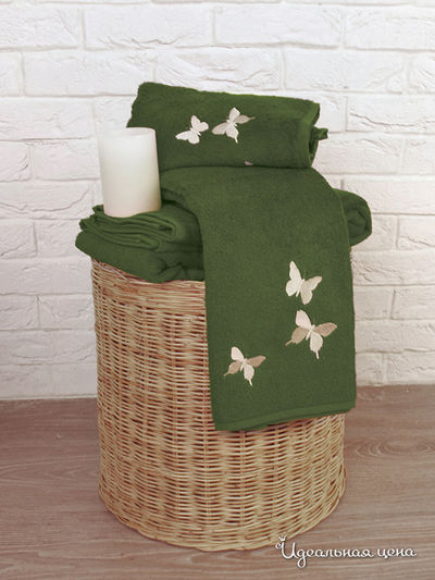 Махровое полотенце 70х140 см Тет-а-Тет, цвет темно-зеленый