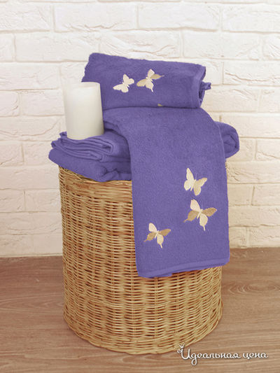Махровое полотенце 70х140 см Тет-а-Тет, цвет фиолетовый