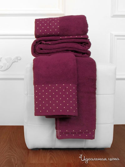 Махровое полотенце- 90х150 см Тет-а-Тет, цвет бордовый