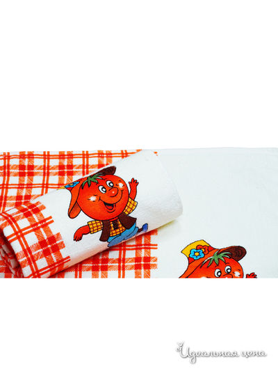 Набор полотенец, 2 шт Текстильный каприз, цвет оранжевый, молочный