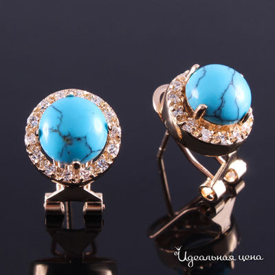 Серьги Эсмеральда, цвет золотой, голубой