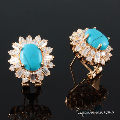 Серьги Эсмеральда, цвет золотой, голубой