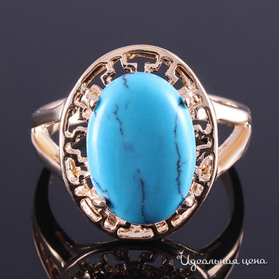 Кольцо Эсмеральда, цвет золотой, голубой