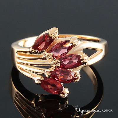 Кольцо Эсмеральда, цвет золотой, красный