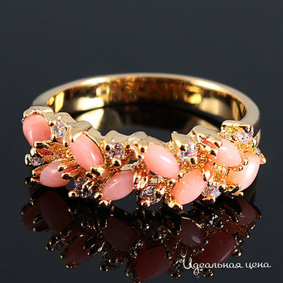 Кольцо Эсмеральда, цвет золотой, розовый