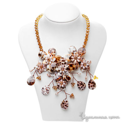 Колье Эсмеральда, цвет коричневый, серый, розовый