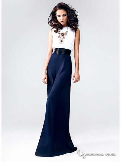 Платье Chic, цвет синий, белый