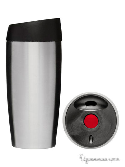 Кружка автомобильная с кнопкой блокировки Sagaform, цвет серый, черный