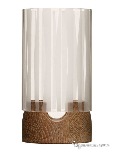 Подсвечник матового стекла на деревянной подставке Sagaform, цвет коричневый