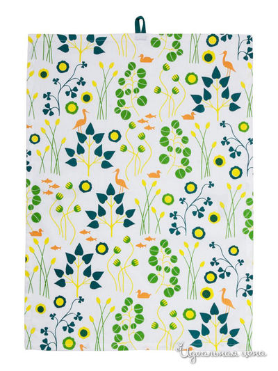 Полотенце Sagaform, цвет белый, зеленый