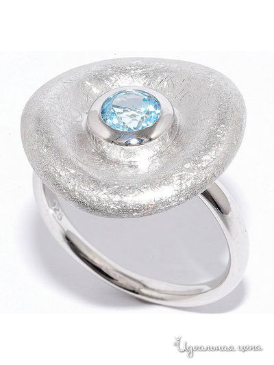 Кольцо SILVER-WINGS, цвет голубой