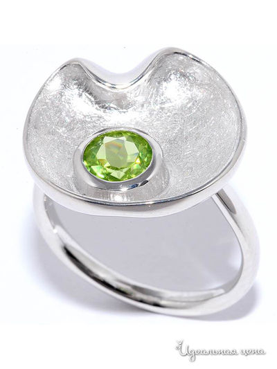 Кольцо SILVER-WINGS, цвет оливковый