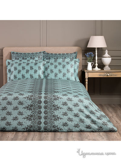 Комплект постельного белья двуспальный Togas, цвет голубой, коричневый