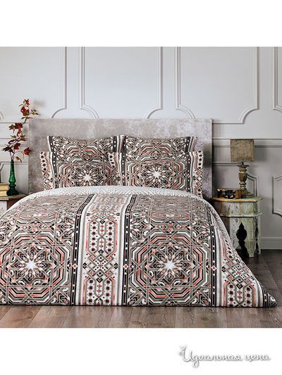 Комплект постельного белья двуспальный Togas, цвет красный, молочный, коричневый