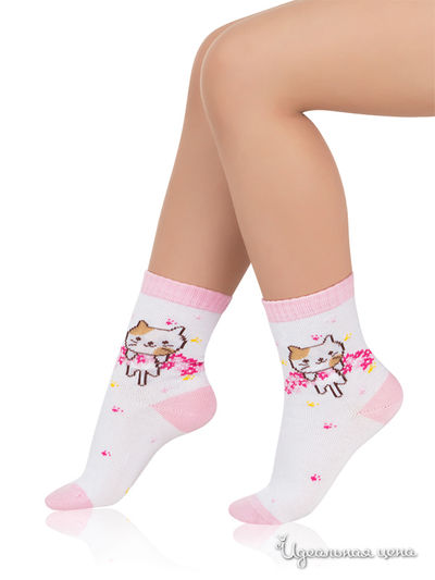 Носки Arina, цвет белый, розовый
