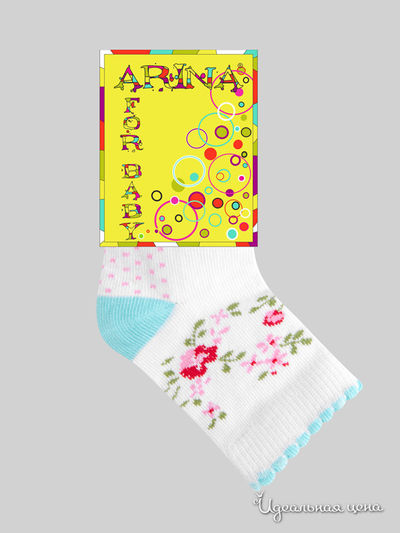 Носки Arina, цвет белый, голубой