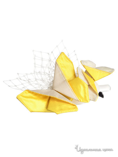 Заколка-пеликан Evita Peroni, цвет желтый, белый