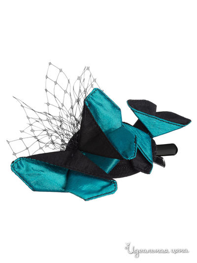 Заколка-пеликан Evita Peroni, цвет черный, бирюзовый