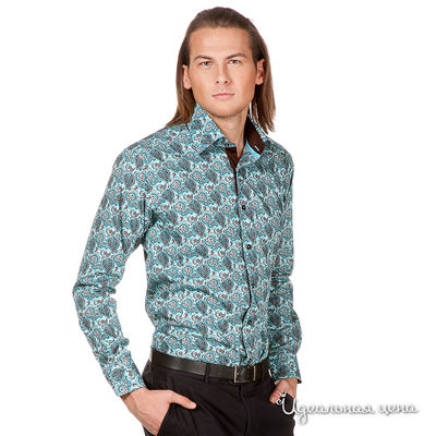 Рубашка Jess France, цвет цвет бирюзовый / коричневый