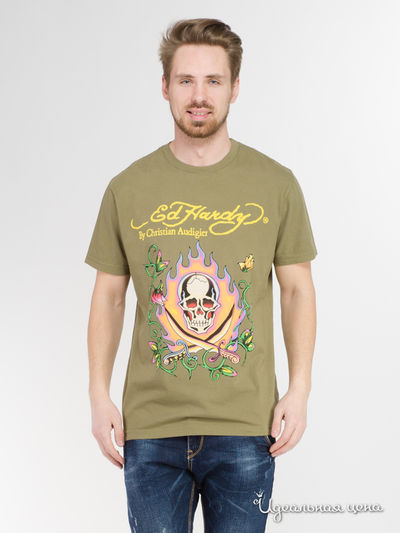 Футболка Ed Hardy, цвет зеленый