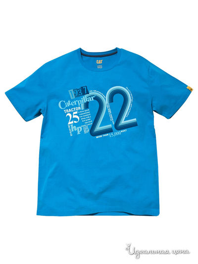 Футболка CAT, цвет голубой