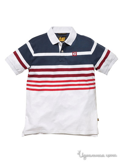 Поло CAT, цвет синий, красный