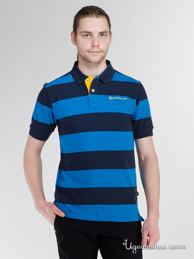 Поло CAT, цвет голубой, синий