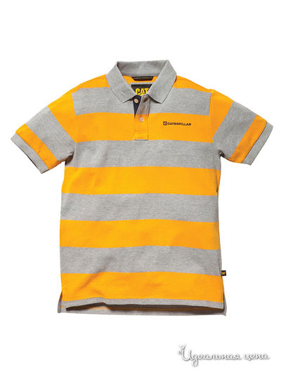 Поло CAT, цвет оранжевый, серый
