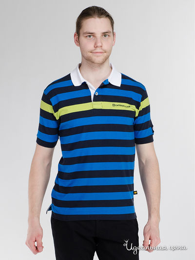 Поло CAT, цвет синий, черный