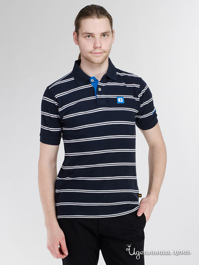 Поло CAT, цвет черный, синий