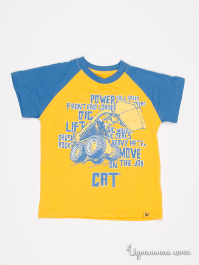 Футболка CAT, цвет желтый, голубой