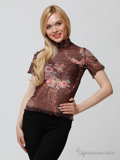 Блуза СМС, цвет коричневый