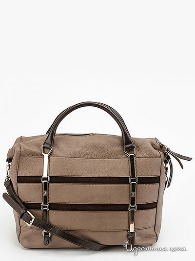 Сумка Carlo Salvatelli, цвет бежевый, темно-коричневый