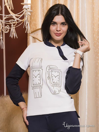 Свитшот FLF, цвет белый, синий