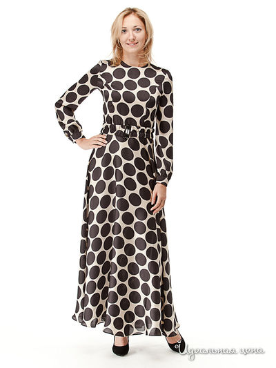 Платье Marrushka, цвет бежевый, черный