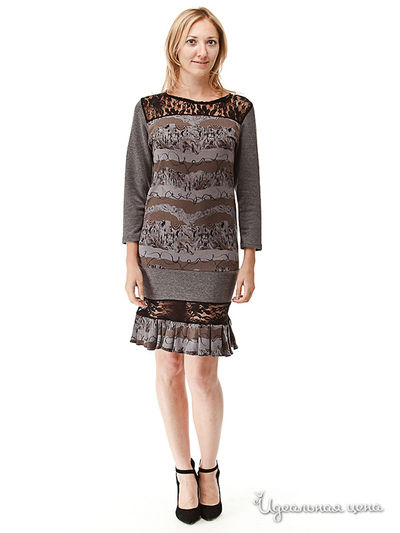 Платье Marrushka, цвет серый, коричневый