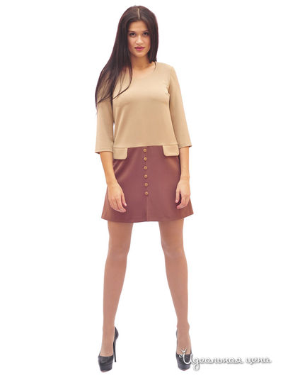 Платье Ladystyle, цвет бежевый, коричневый