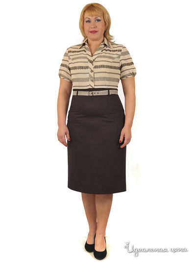 Платье Ladystyle, цвет коричневый, бежевый