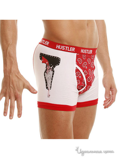 Боксеры Hustler Lingerie Men, цвет белый, красный