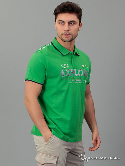 Поло Tom Tailor, цвет зеленый