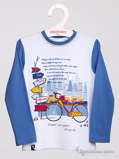 Футболка PlayToday, цвет синий, белый