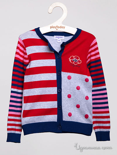 Кардиган PlayToday, цвет серый, красный, синий
